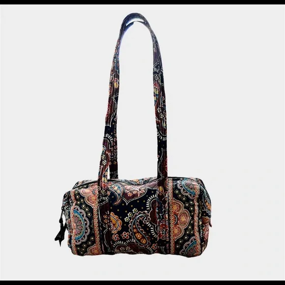 Vera Bradley Retired Paisley Printed Purse ID Coin Purse Black - Picture 5 of 11